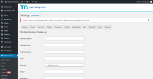 MemberPress - Settings - Info Tab